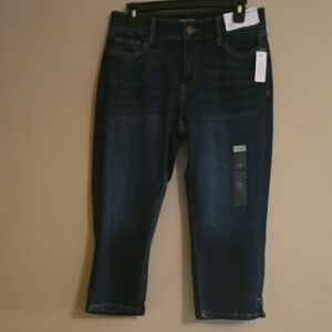 New Liz Claiborne Women's 6 Sara Crop Mid Rise Denim Jeans